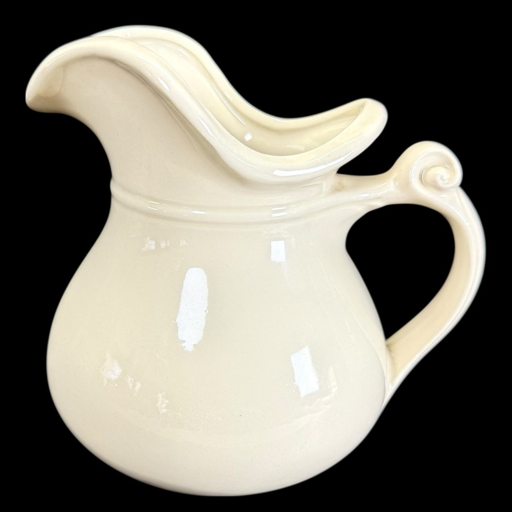McCoy Ceramic‎ Cream Colored Pitcher 7515 Vintage USA D Handle